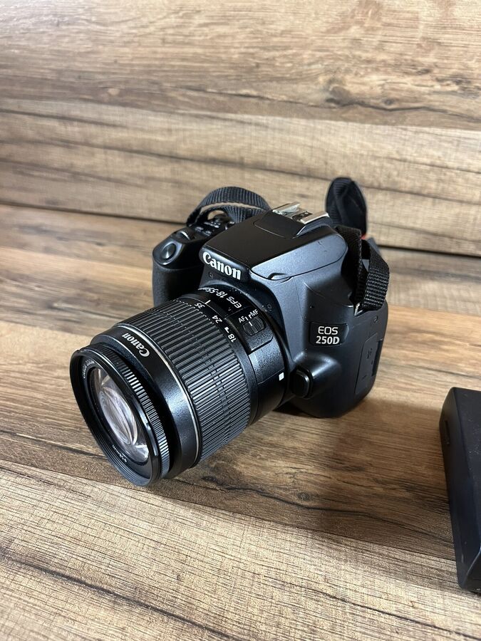 Canon EOS 250D 24.1MP Digital SLR Camera W/ 18-55mm f/3.5-5.6 III Lens & Charger