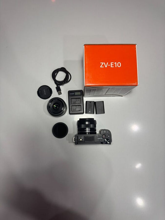 Sony ZV-e10 + Sony 35mm 1.8 + Samyang 24mm 2.8 + accessories